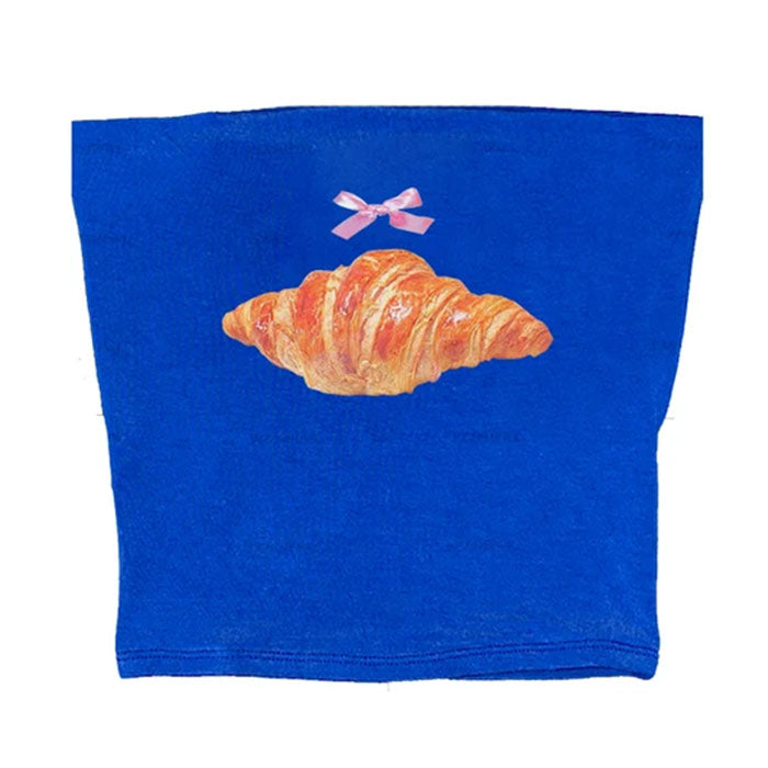 VILZSTUDIOS Stylish strapless top with croissant print