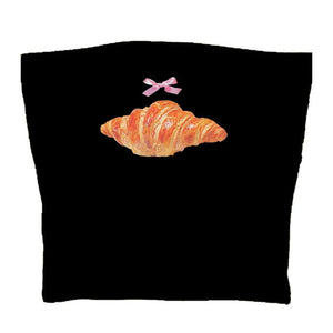 VILZSTUDIOS Stylish strapless top with croissant print