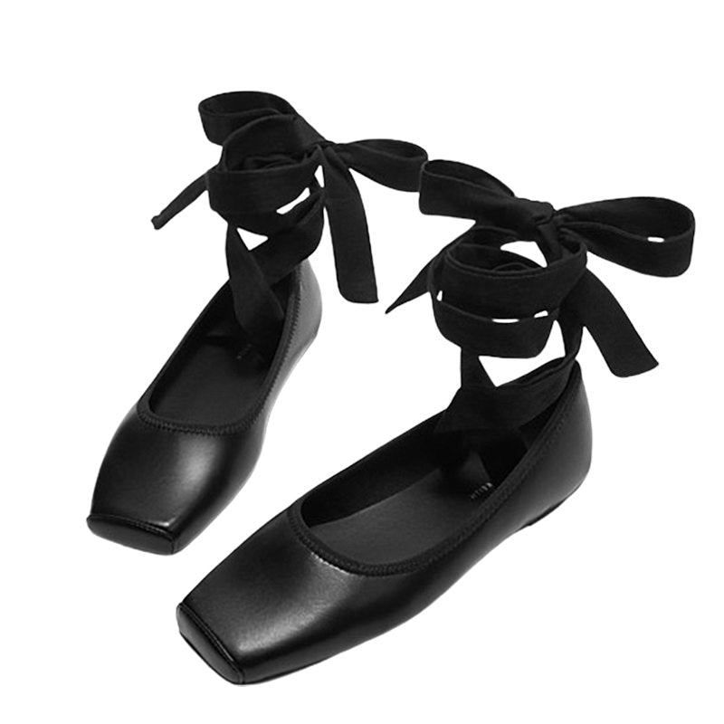 VILZSTUDIOS Chic ballet flats with cross-straps and ribbons