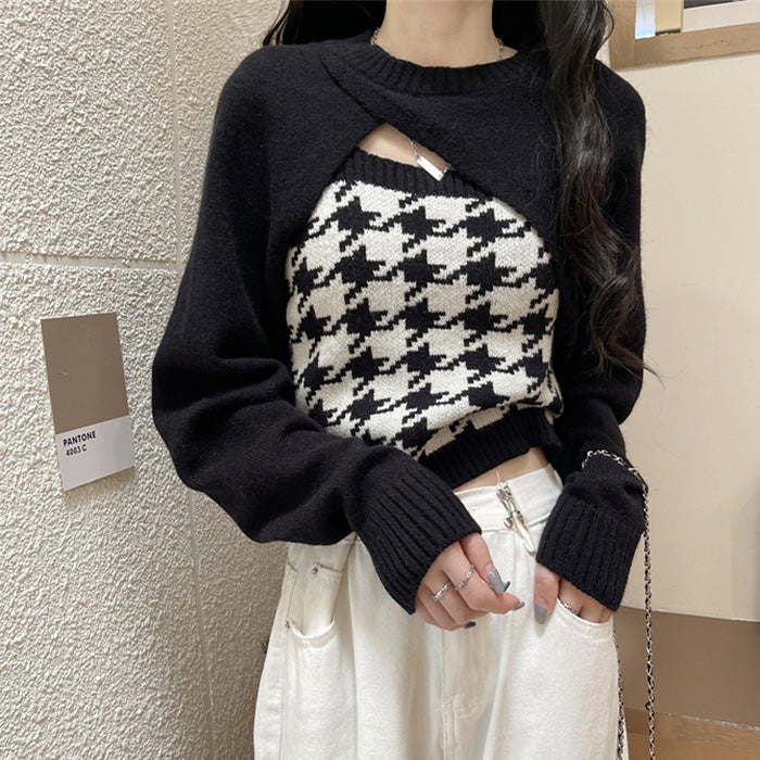 VILZSTUDIOS Chic dogtooth check co-ord set