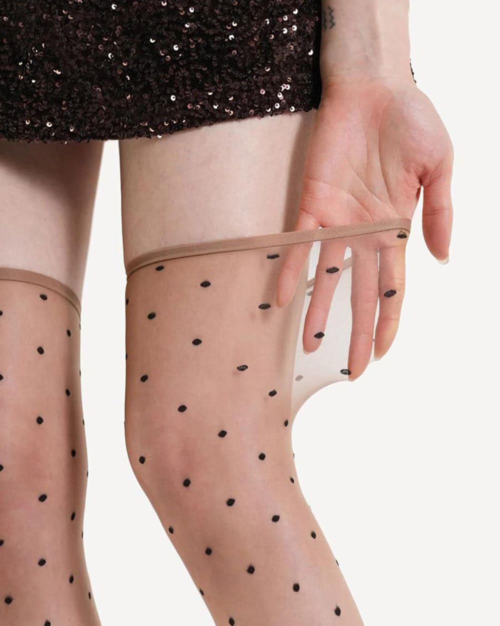 VILZSTUDIOS Chic over-the-knee stockings with polka dots
