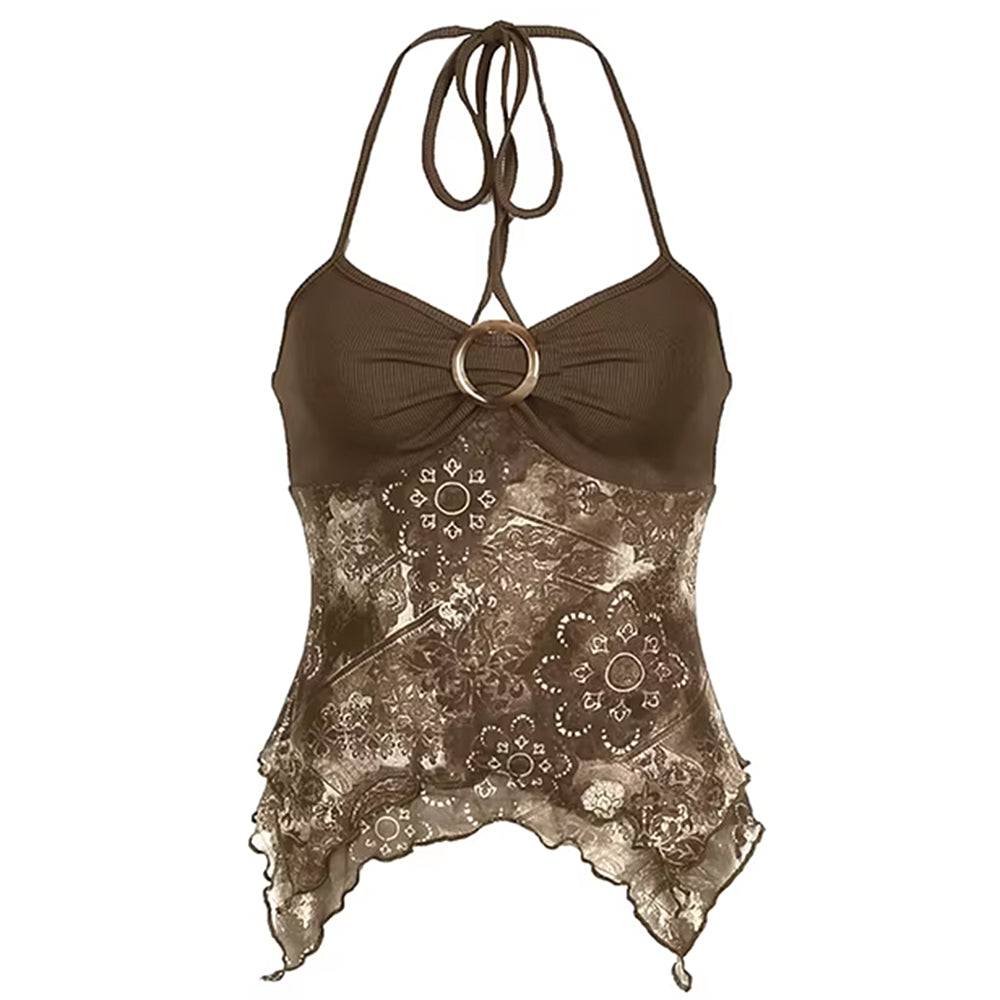 VILZSTUDIOS Chic floral lace halter top from VILZSTUDIOS