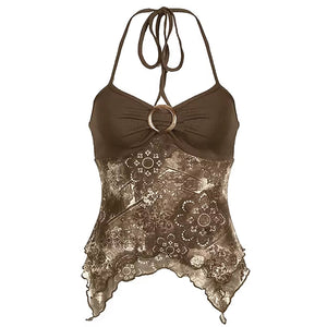 VILZSTUDIOS Chic floral lace halter top from VILZSTUDIOS