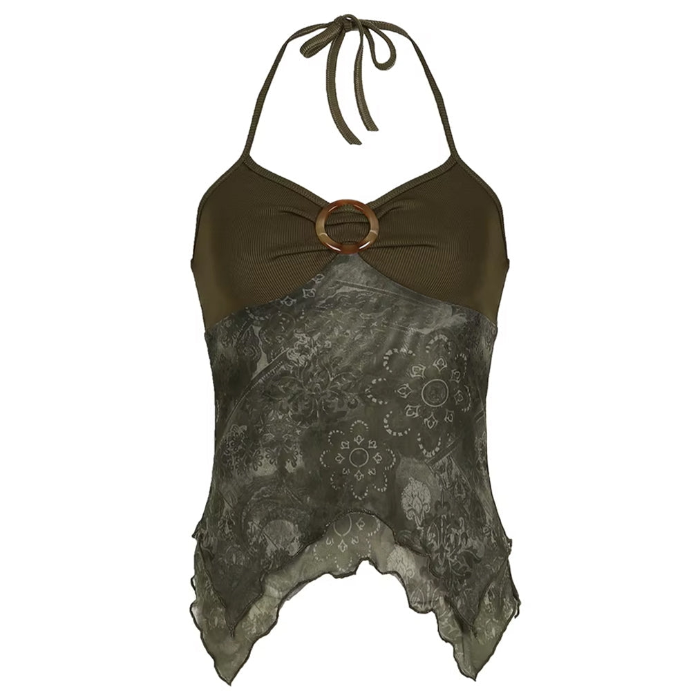 VILZSTUDIOS Chic floral lace halter top from VILZSTUDIOS