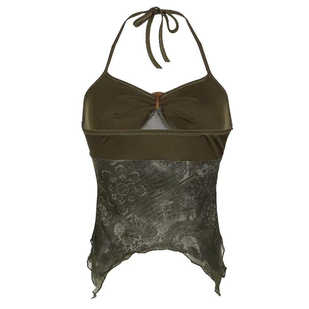 VILZSTUDIOS Chic floral lace halter top from VILZSTUDIOS