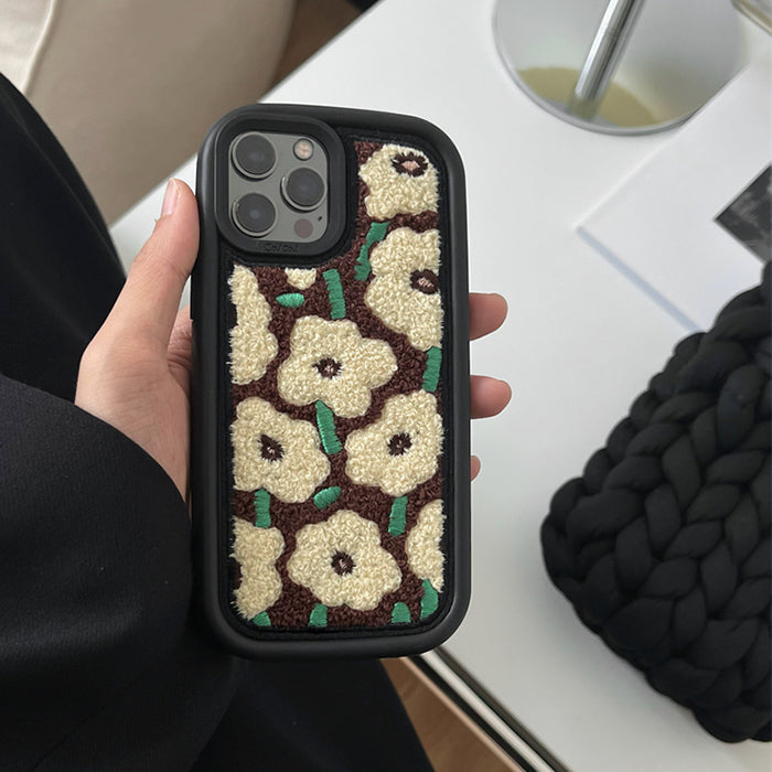 VILZSTUDIOS Floral plush iPhone case for stylish protection
