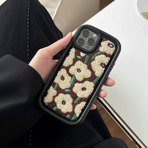 VILZSTUDIOS Floral plush iPhone case for stylish protection