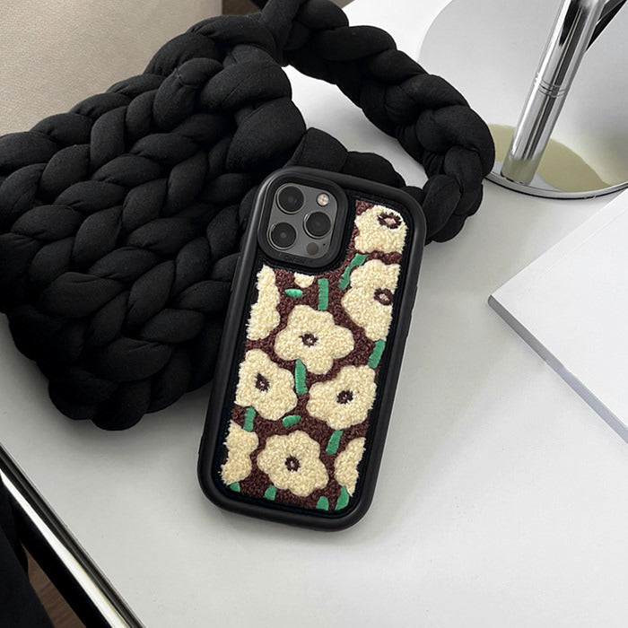 VILZSTUDIOS Floral plush iPhone case for stylish protection