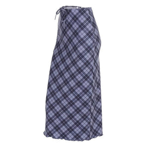 VILZSTUDIOS Stylish plaid maxi skirt for modern fashion