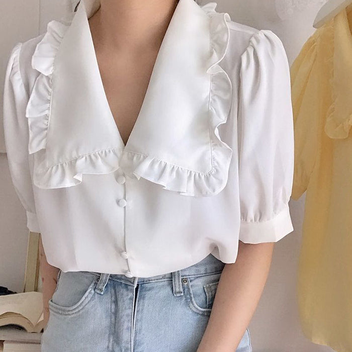 VILZSTUDIOS Stylish blouse with frill collar design