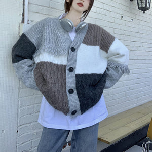 VILZSTUDIOS Chic knit cardigan with fringe design