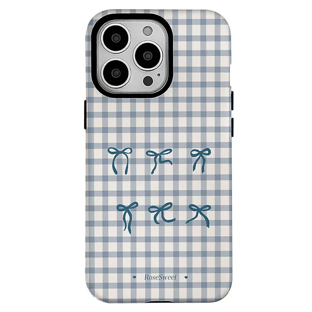 VILZSTUDIOS Stylish phone case with gingham bow design