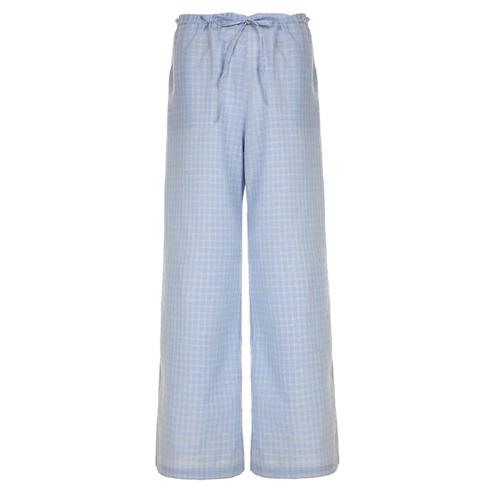 VILZSTUDIOS Stylish wide-leg pants in a gingham pattern
