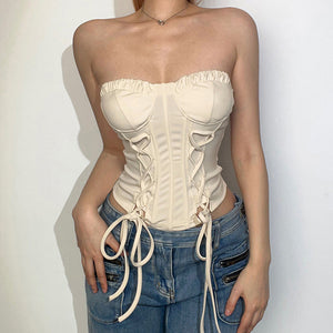 VILZSTUDIOS Stylish lace up corset for women's fashion