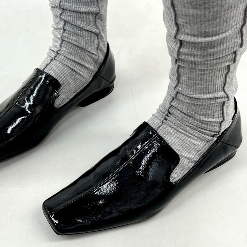 VILZSTUDIOS Chic square toe flat loafers in various colors