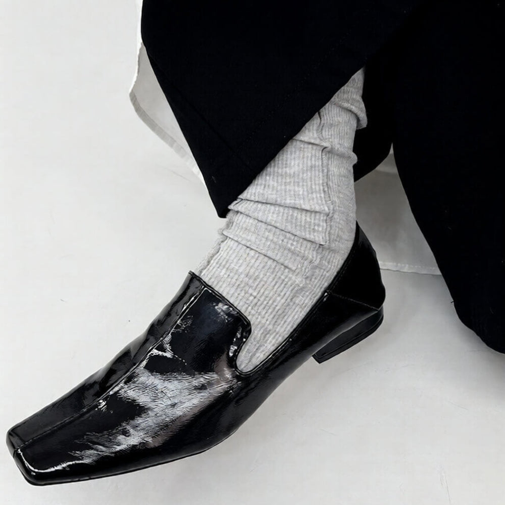 VILZSTUDIOS Chic square toe flat loafers in various colors