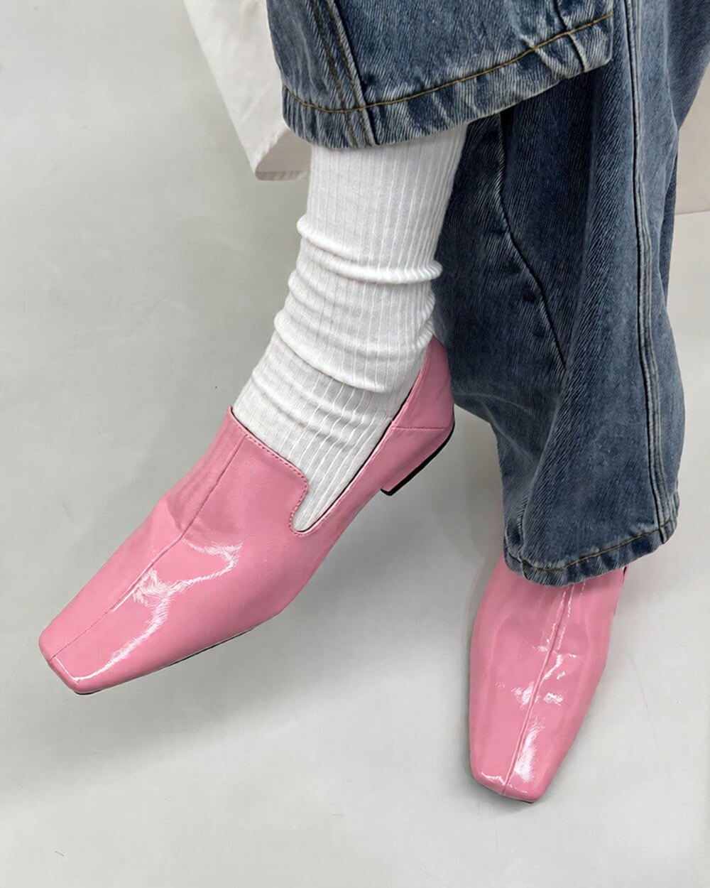 VILZSTUDIOS Chic square toe flat loafers in various colors