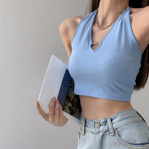 VILZSTUDIOS Chic heart cutout halter top from VILZSTUDIOS