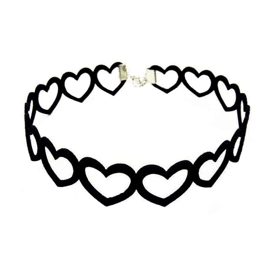 VILZSTUDIOS Stylish heart embellished choker accessory