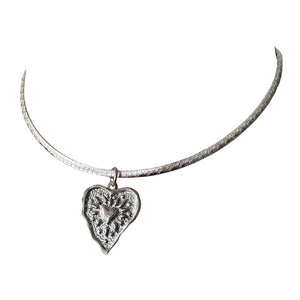 VILZSTUDIOS Stylish heart coin necklace with silver choker