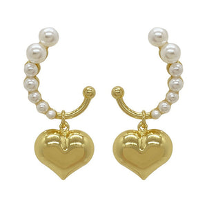 VILZSTUDIOS Chic heart pearl earrings for stylish accessories