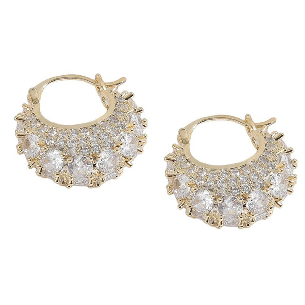 VILZSTUDIOS Stylish rhinestone hoop earrings