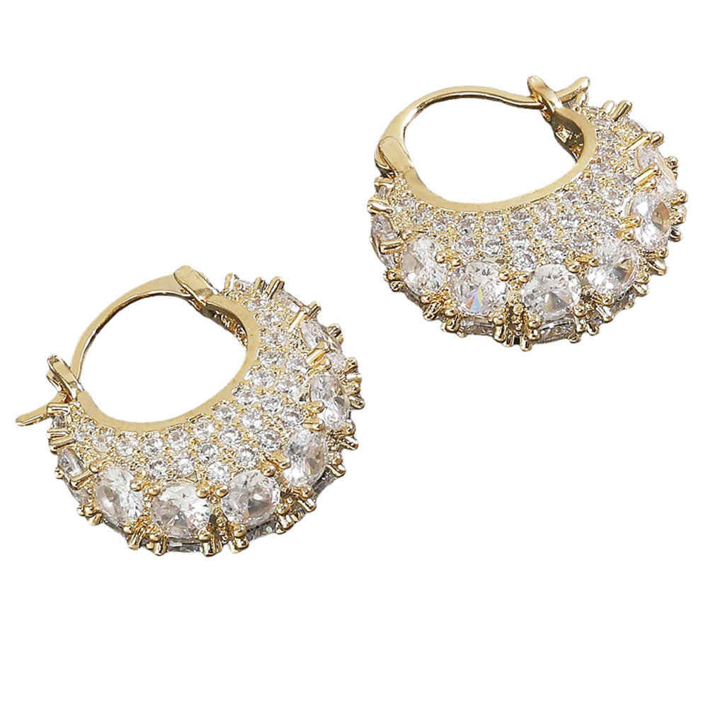 VILZSTUDIOS Stylish rhinestone hoop earrings