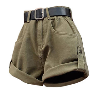 VILZSTUDIOS Chic high-waisted khaki shorts from VILZSTUDIOS