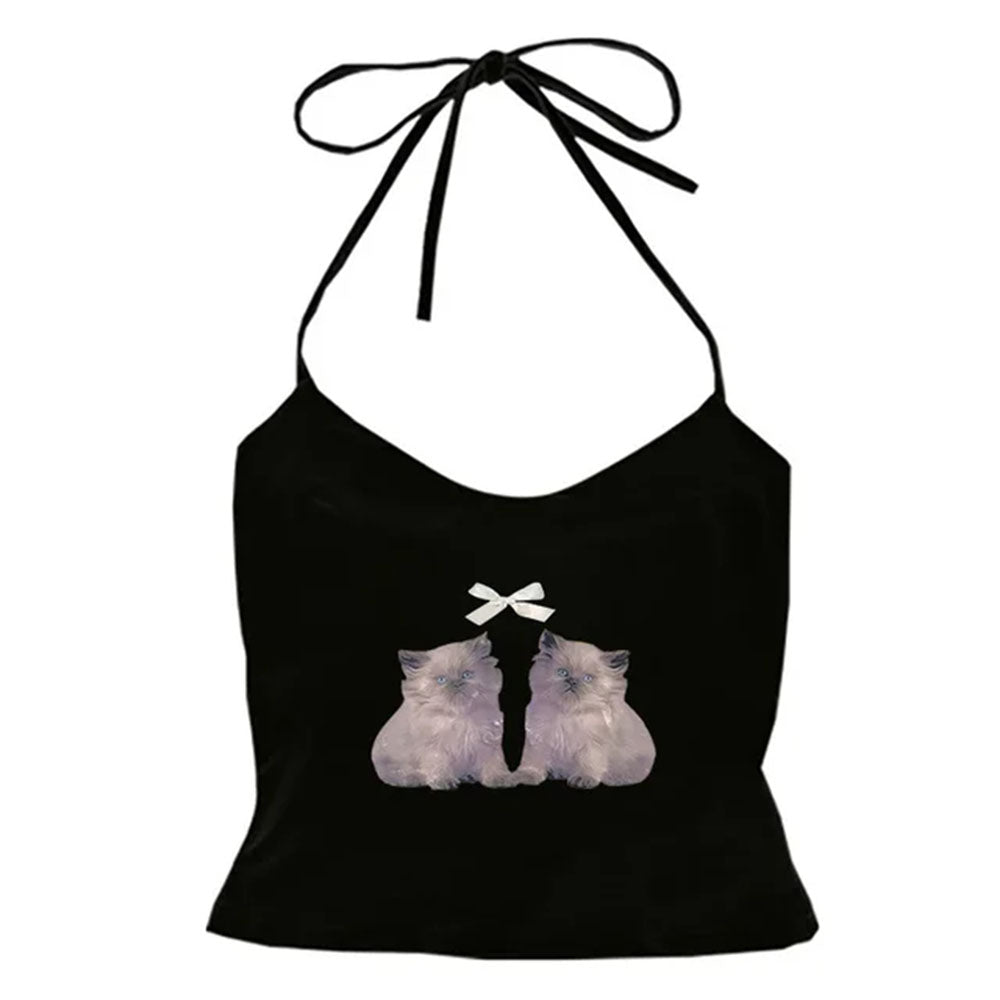 VILZSTUDIOS Chic Y2K halter top for streetwear fashion