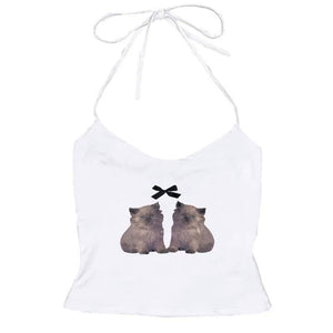 VILZSTUDIOS Chic Y2K halter top for streetwear fashion