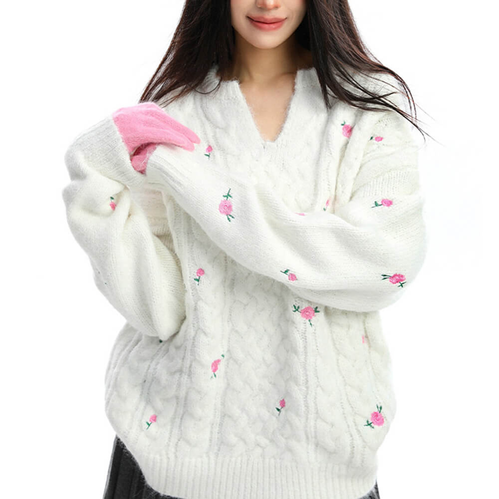 VILZSTUDIOS Chic knit rose cable sweater design