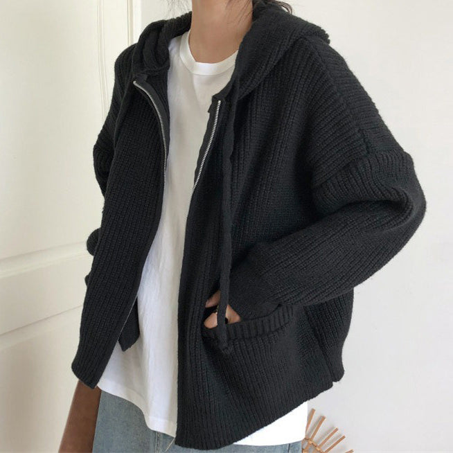 VILZSTUDIOS Chic knit zip up hoodie from VILZSTUDIOS