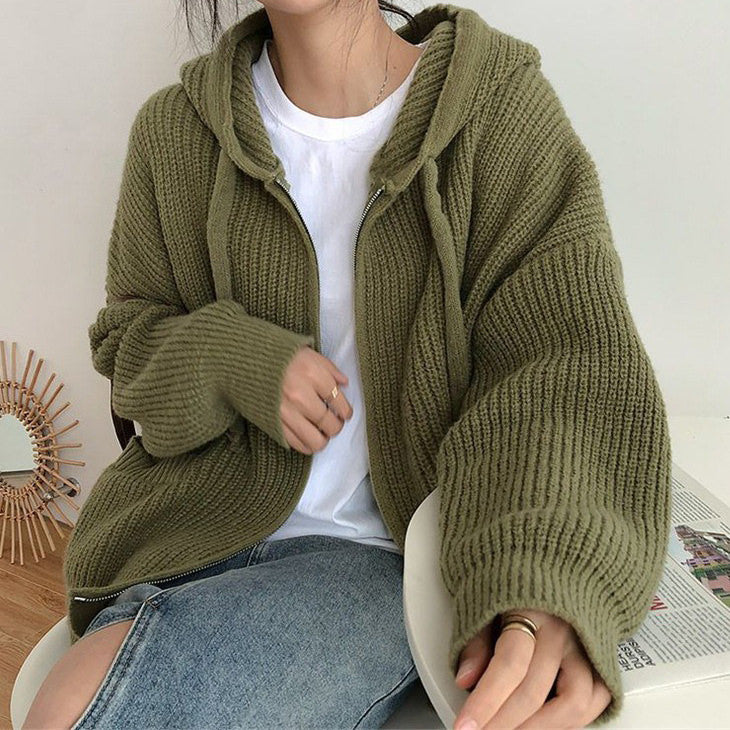 VILZSTUDIOS Chic knit zip up hoodie from VILZSTUDIOS