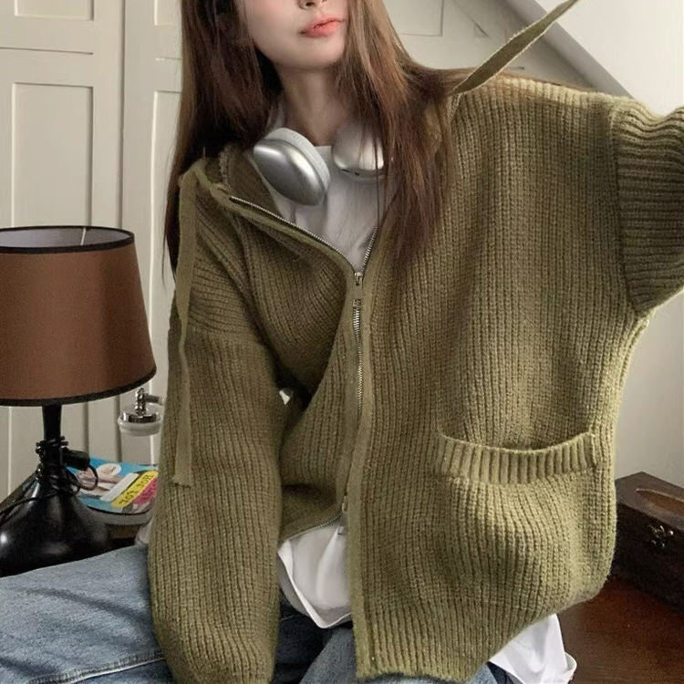 VILZSTUDIOS Chic knit zip up hoodie from VILZSTUDIOS