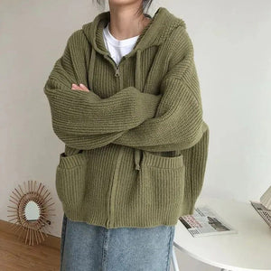 VILZSTUDIOS Chic knit zip up hoodie from VILZSTUDIOS