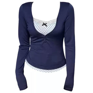 VILZSTUDIOS Stylish long sleeve top with layered design