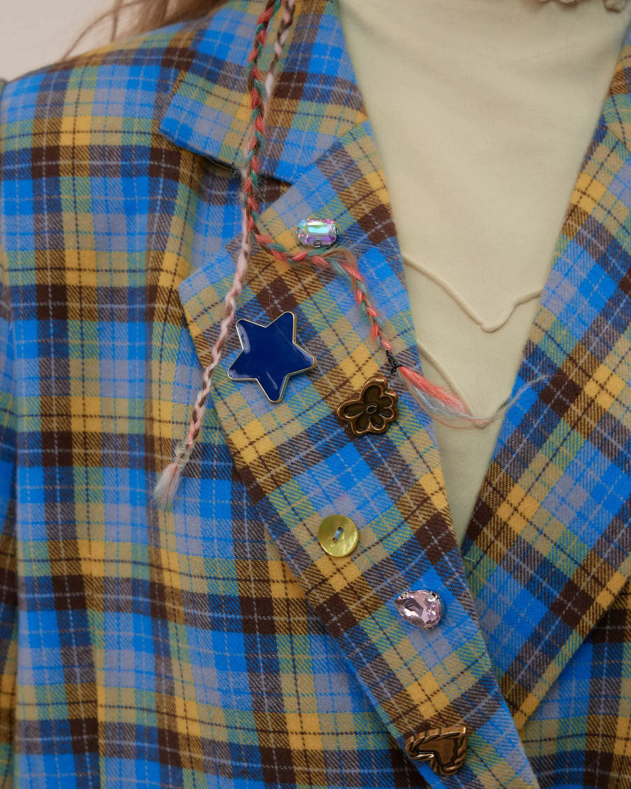 VILZSTUDIOS Oversized plaid blazer for stylish layering