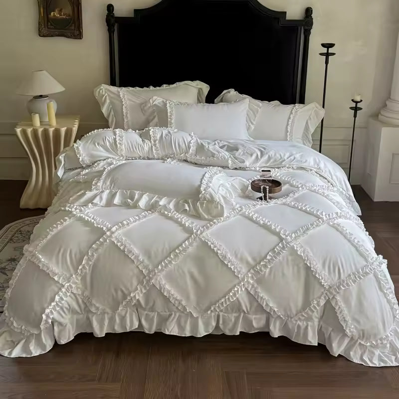 VILZSTUDIOS Elegant ruffle bedding set for a stylish bedroom