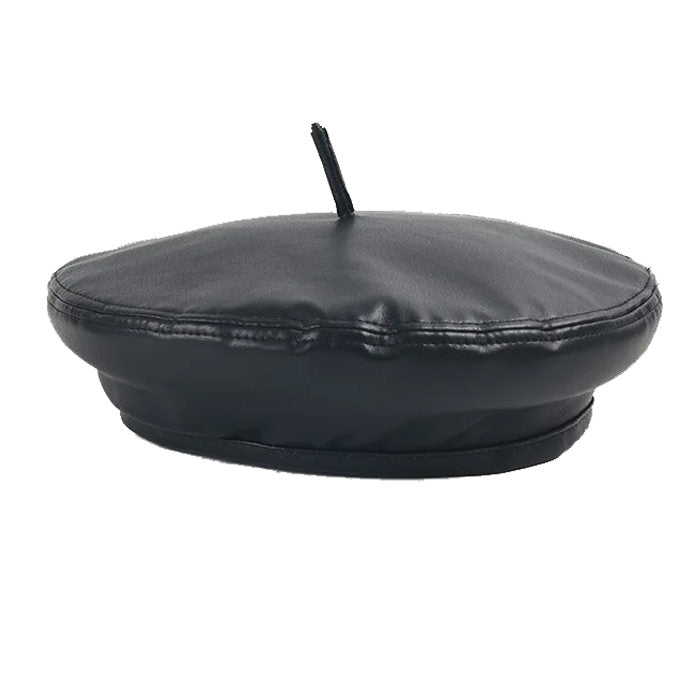 VILZSTUDIOS Trendy vegan leather beret hat for stylish outfits