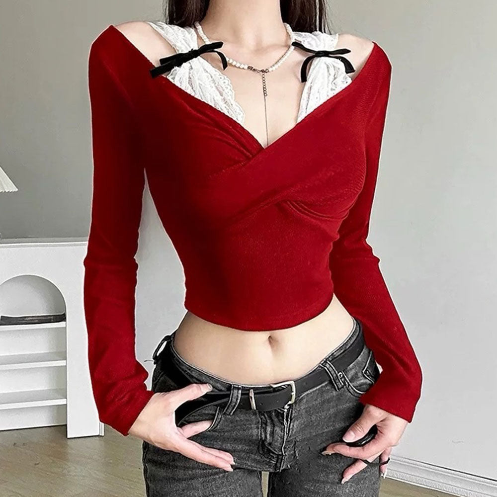 VILZSTUDIOS Stylish off-shoulder crop top with twisted design