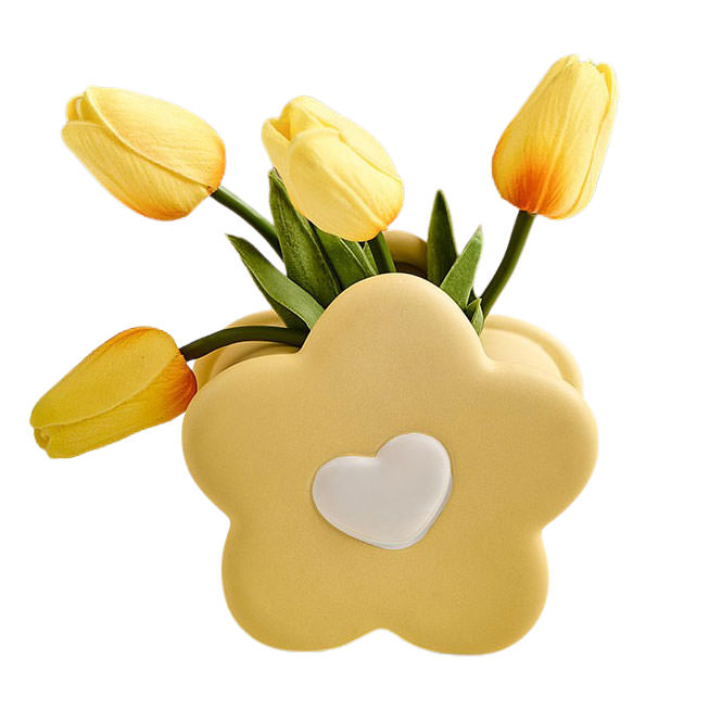 VILZSTUDIOS Pastel ceramic floral vase for home decor