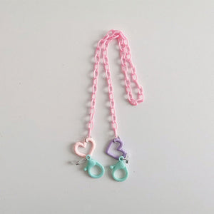 VILZSTUDIOS Stylish pastel face mask holder chain accessory