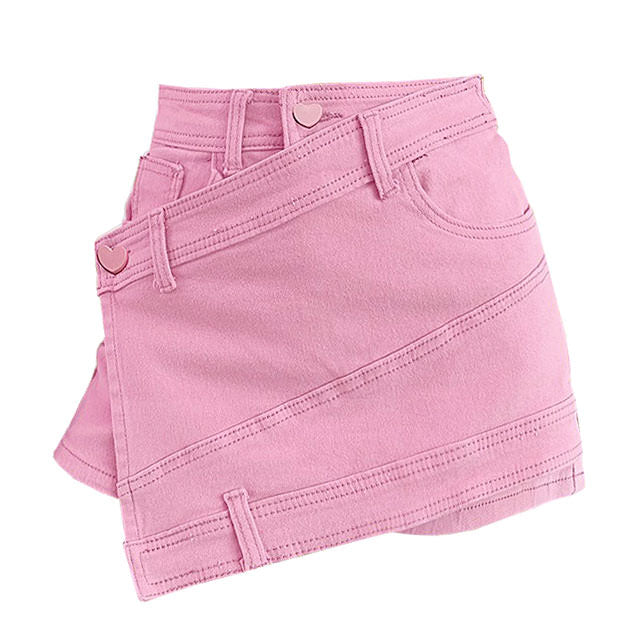 VILZSTUDIOS Chic pastel heart denim shorts from VILZSTUDIOS