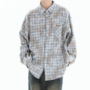 VILZSTUDIOS Chic pastel plaid oversized shirt from VILZSTUDIOS