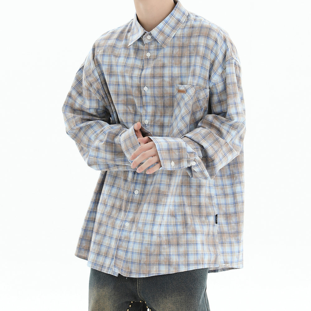 VILZSTUDIOS Chic pastel plaid oversized shirt from VILZSTUDIOS