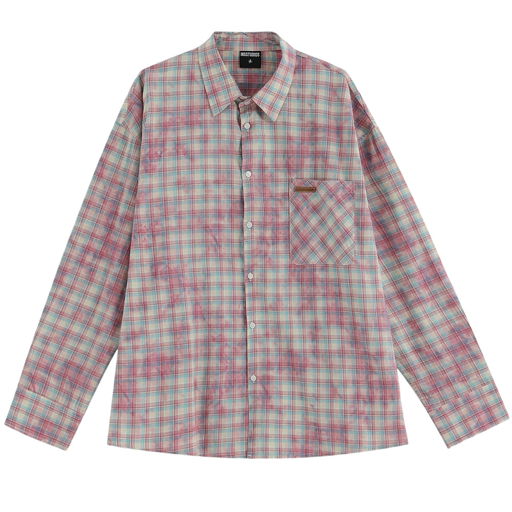 VILZSTUDIOS Chic pastel plaid oversized shirt from VILZSTUDIOS