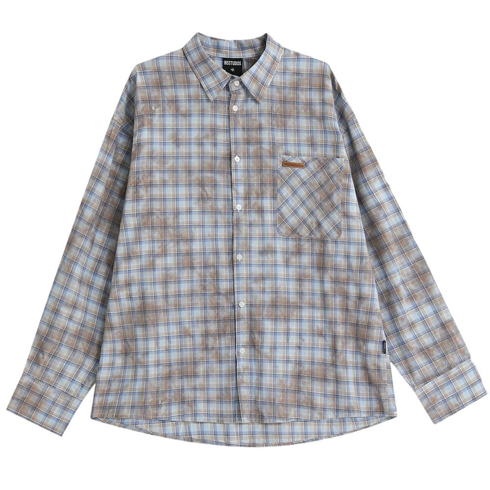 VILZSTUDIOS Chic pastel plaid oversized shirt from VILZSTUDIOS