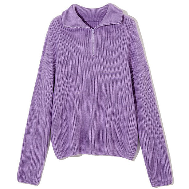 VILZSTUDIOS Chic pastel zip-up sweater jumper for streetwear fashion