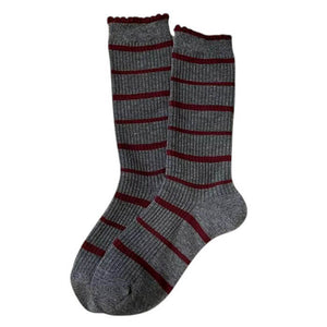 VILZSTUDIOS Cozy patterned socks in red and grey
