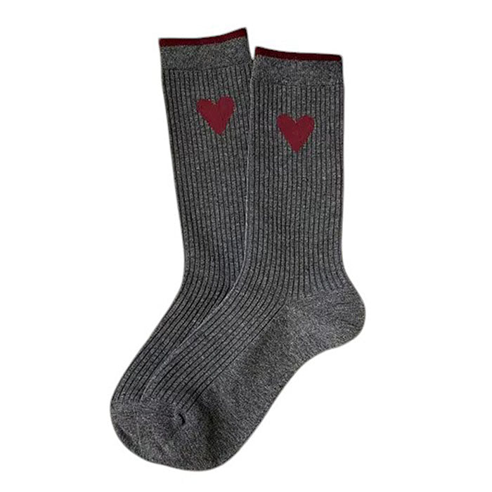 VILZSTUDIOS Cozy patterned socks in red and grey